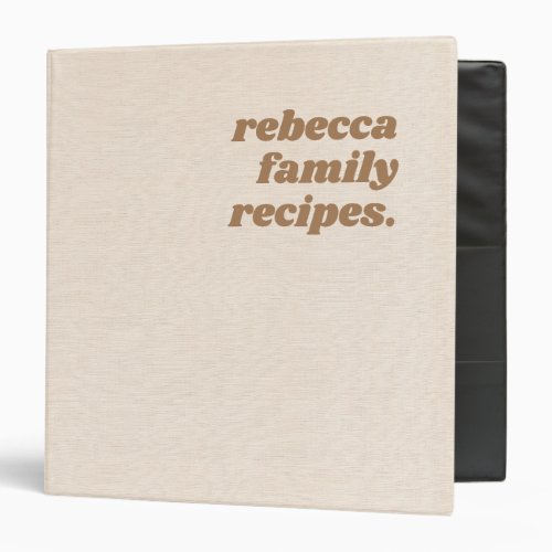 Beige linen texture image brown typography 3 ring binder