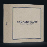 Beige Linen Texture Navy Blue Simple Frame Binder<br><div class="desc">Simple elegant beige tones linen texture print with simple nave blue frame.</div>