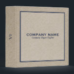 Beige Linen Texture Navy Blue Simple Frame Binder<br><div class="desc">Simple elegant beige tones linen texture print with simple nave blue frame.</div>