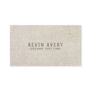 Beige Linen Texture Professional Organic look Business Card