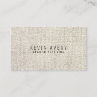 Beige Linen Texture Professional Organic look Business Card