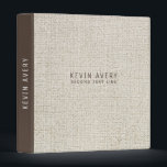 Beige Linen Texture Professional Personalized 3 Ring Binder<br><div class="desc">Elegant and rustic Beige  Linen Texture,  personalized design. Simple elegant organic look.</div>