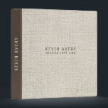 Beige Linen Texture Professional Personalized 3 Ring Binder<br><div class="desc">Elegant and rustic Beige  Linen Texture,  personalized design. Simple elegant organic look.</div>
