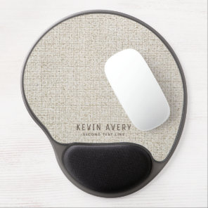 Beige Linen Texture Professional Personalized Gel Mouse Pad