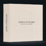 Beige linen texture simple black typography 3 ring binder<br><div class="desc">Light beige tone linen texture image with simple,  minimalistic black typography.</div>