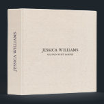 Beige linen texture simple black typography 3 ring binder<br><div class="desc">Light beige tone linen texture image with simple,  minimalistic black typography.</div>