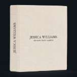Beige linen texture simple black typography mini binder<br><div class="desc">Light beige tone linen texture image with simple,  minimalistic black typography.</div>