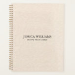 Beige linen texture simple black typography planner<br><div class="desc">Light beige tone linen texture image with simple,  minimalistic black typography.</div>