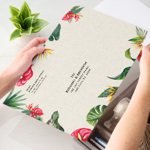 Beige Linen tropical theme flowers bouquet Envelope Mailers