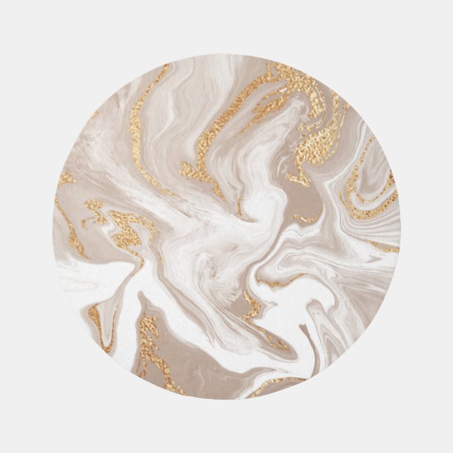 Beige liquid marble, gold line art. rug (Front)