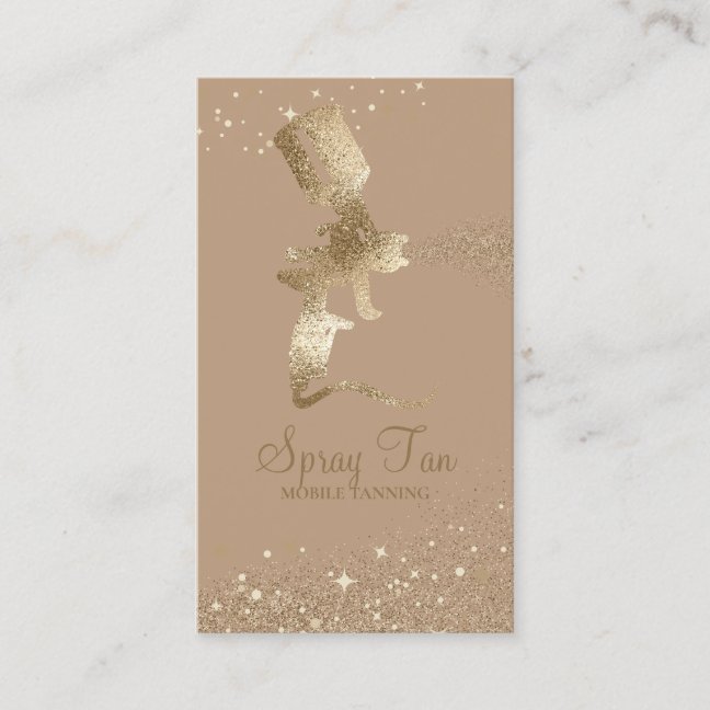 Beige Lux Tanning Spray Sparkle Gold Business Card