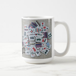 Beige- mah jongg mug