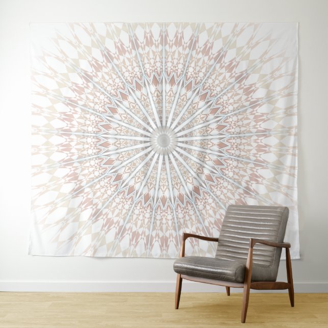 Beige Mandala Tapestry (In Situ (Horizontal))