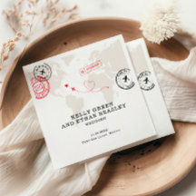 Beige Map Destination Wedding