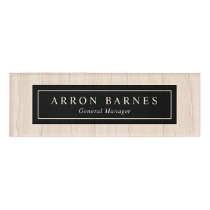 Beige Marble Employee Staff Magnetic Name Tag