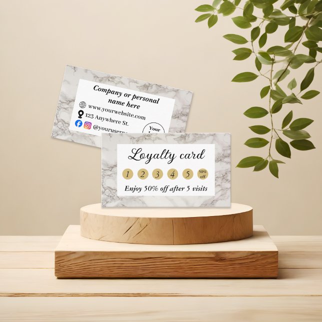 Beige marble loyalty card (Creator Uploaded)