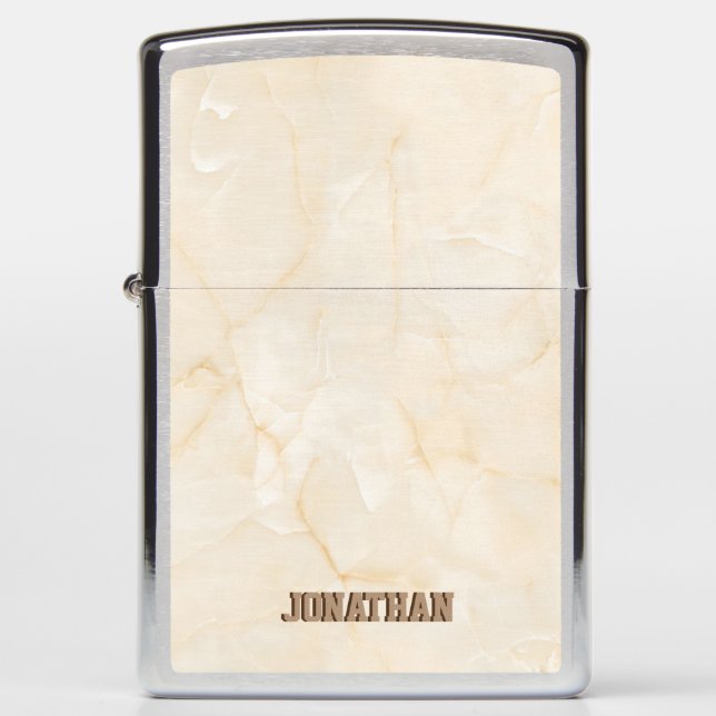 Beige Marble Stone Zippo Lighter (Front)