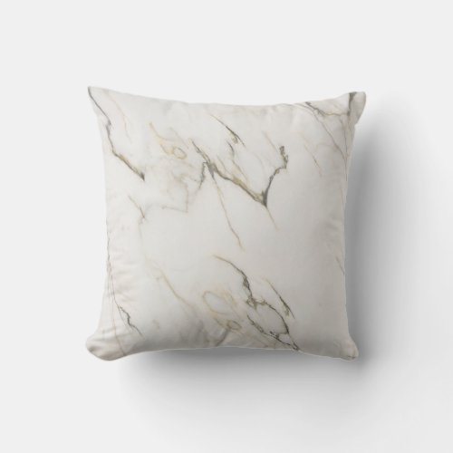 Beige Marble With Gray Grain Throw Pillow
