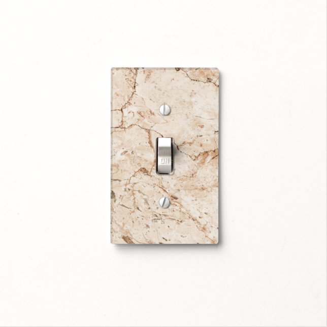 Beige Marbled With Brown Light Switch Cover (In Situ)
