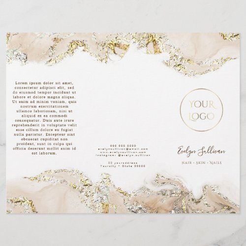 beige marbling design brochure