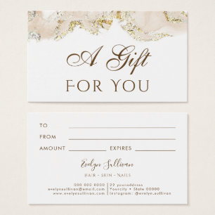 beige marbling design Gift Card
