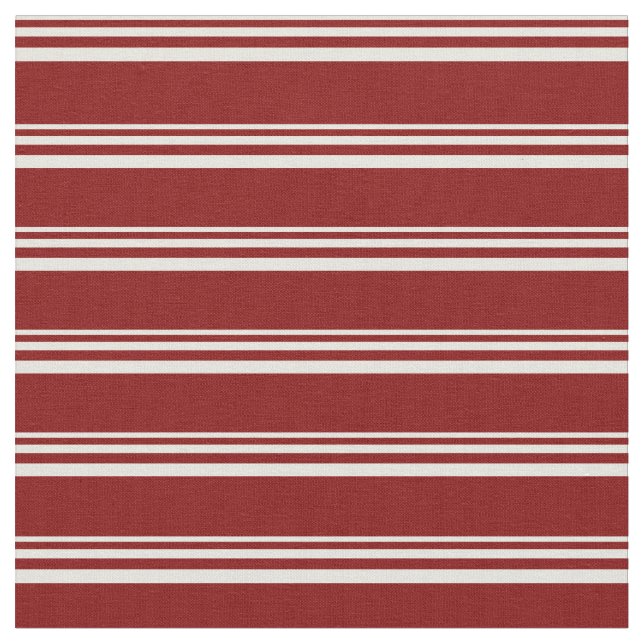 Beige & Maroon Colored Lines Fabric (Close Up)