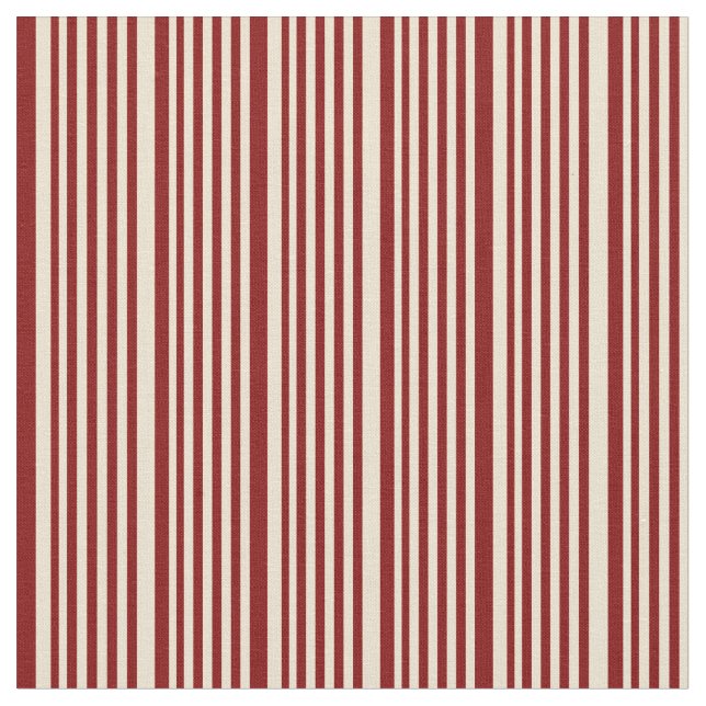 Beige & Maroon Colored Stripes/Lines Pattern Fabric (Close Up)