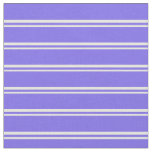 [ Thumbnail: Beige & Medium Slate Blue Lined Pattern Fabric ]