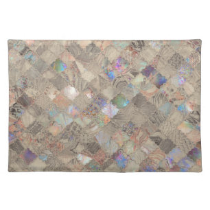 Beige Mermaid Print Cloth Placemat