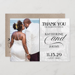 Beige Mexico Passport Thank You Card