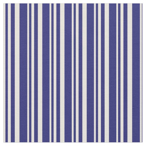 Beige & Midnight Blue Lines/Stripes Pattern Fabric