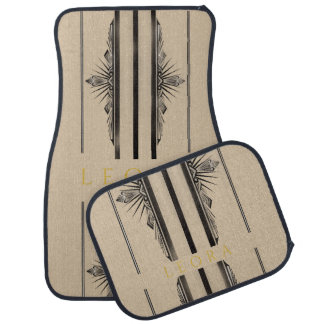 Beige Minimal Lined Car Mat | Sleek & Modern 