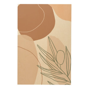 Beige Minimalist Neutral Boho Printable Female Wood Wall Art