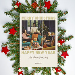 Beige minimalist photo collage Greeting card