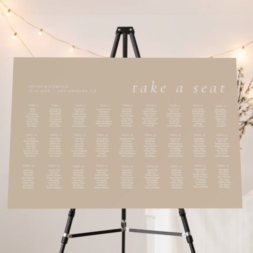 Beige Minimalist seating charts  Foam Board