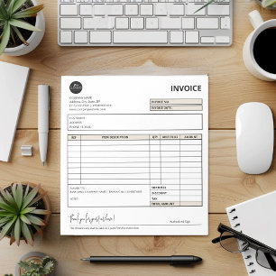 Beige Minimalist Small Business Invoice Template Notepad