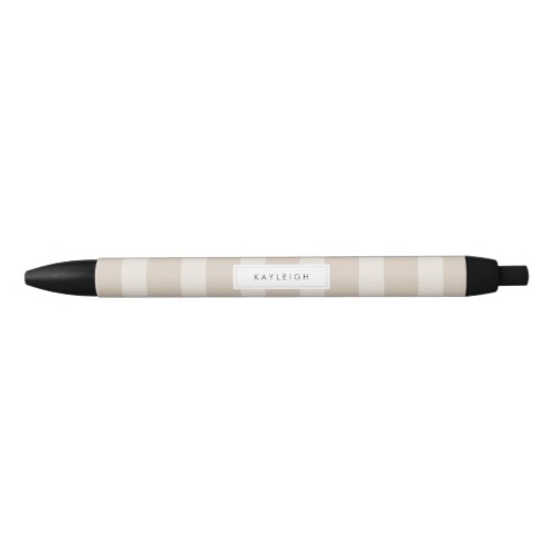 Beige Minimalist Stripe Personalized Pen