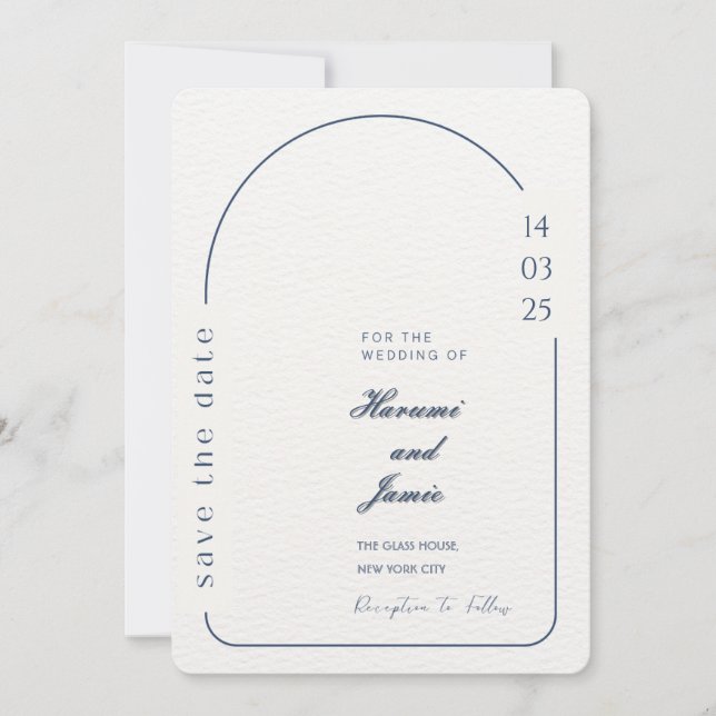 Beige Minimalist Wedding Invitation – Arch Design (Front)