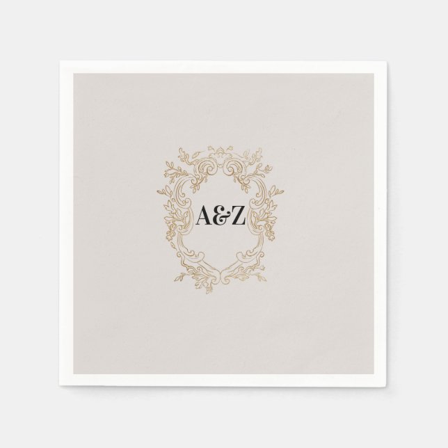 Beige Minimalist WEDDING  Napkins (Front)