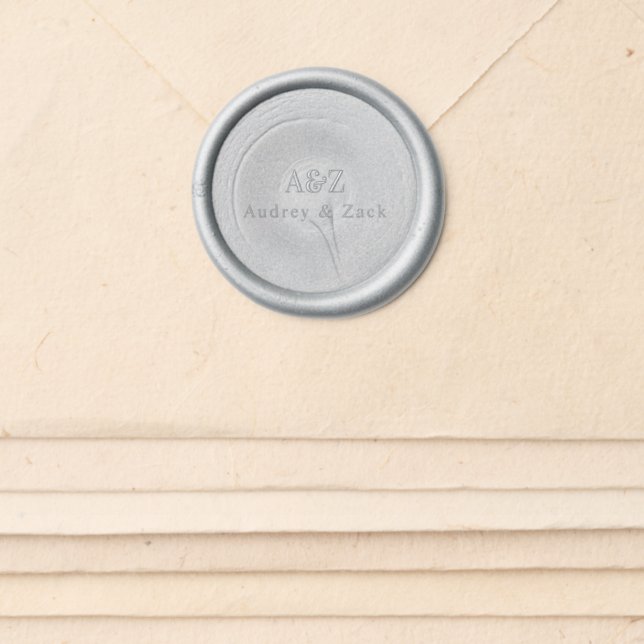 Beige Minimalist WEDDING Wax Seal Sticker (Front)