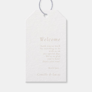 Beige minimalist Wedding Welcome Gift Tags