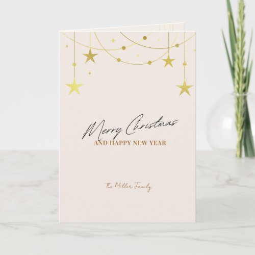 Beige Minimalistic Christmas Card Custom Photo