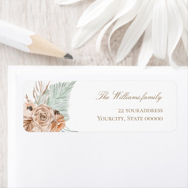 beige mint boho flowers pampas grass label (Insitu)