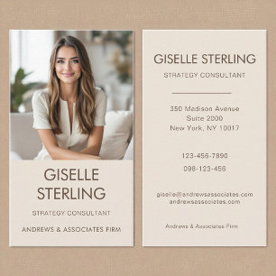 Beige Mocha Minimal Professional Photo Modern Business Card