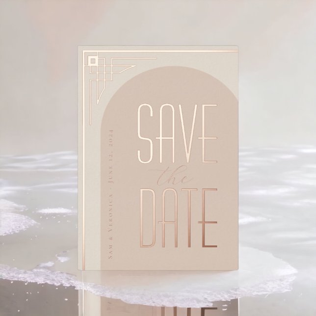 Beige Modern Deco Arch  Foil Invitation (Creator Uploaded)