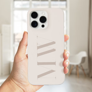 Beige Modern Minimalist Initial Monogram iPhone 16 Pro Max Case