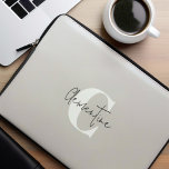 Beige Modern Minimalist Monogrammed Laptop Sleeve<br><div class="desc">Modern Minimalist Monogrammed design.</div>