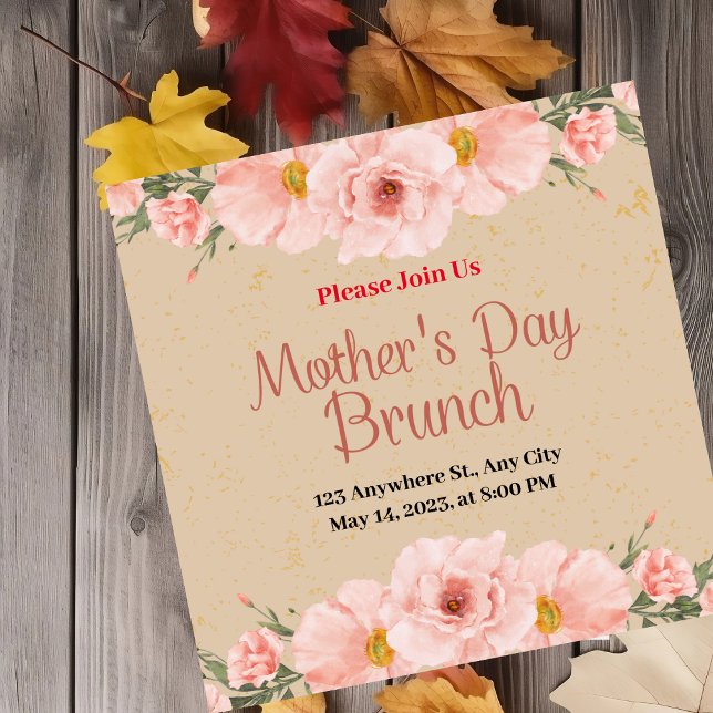 Beige Modern Mother's Day Party Invitation (Creator Uploaded)