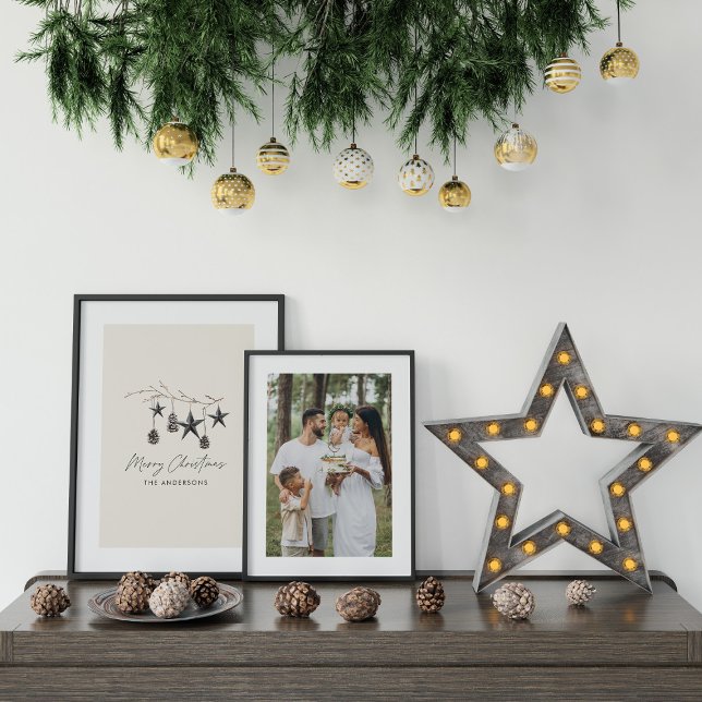 Beige modern scandi elegant script Christmas Poster (Creator Uploaded)