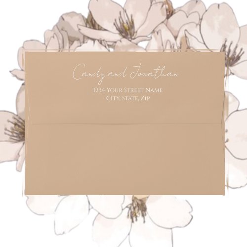 Beige Modern Script Wedding Envelope